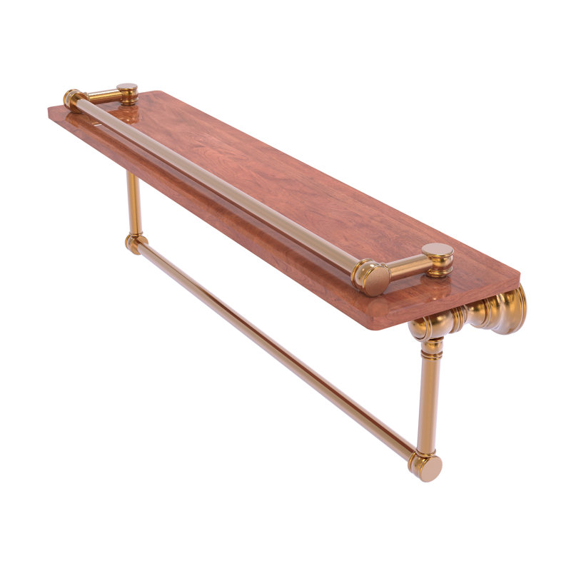 Tablette en bois massif Freyja, H 5,54 po x l 22 po x P 7,4 po, Bronze brossé