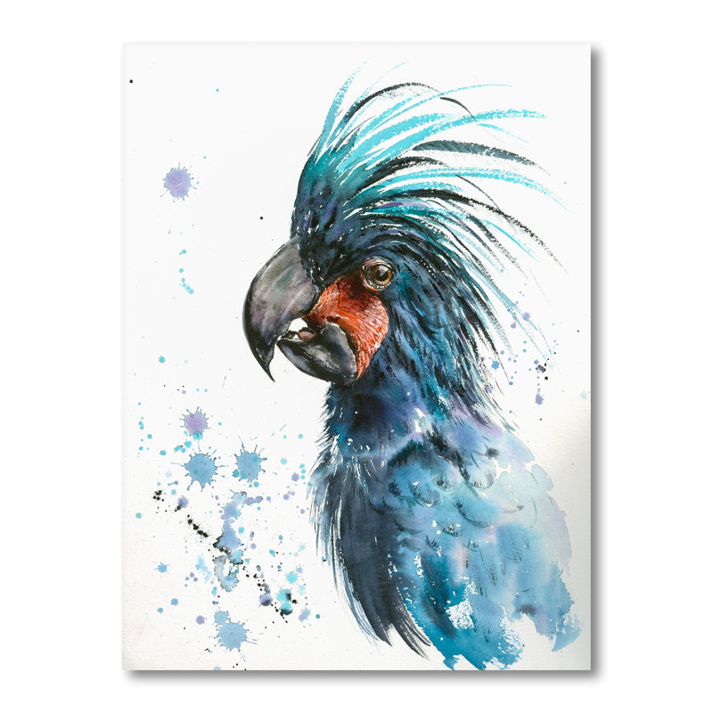 Portrait d'un palmier noir - peinture sur toile, H 20 po x l 12 po x P 1 po, Toile tendue