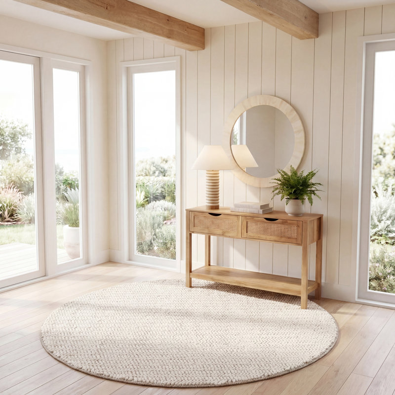 Finnick 708 Area Rug In Ivory, Round 6'