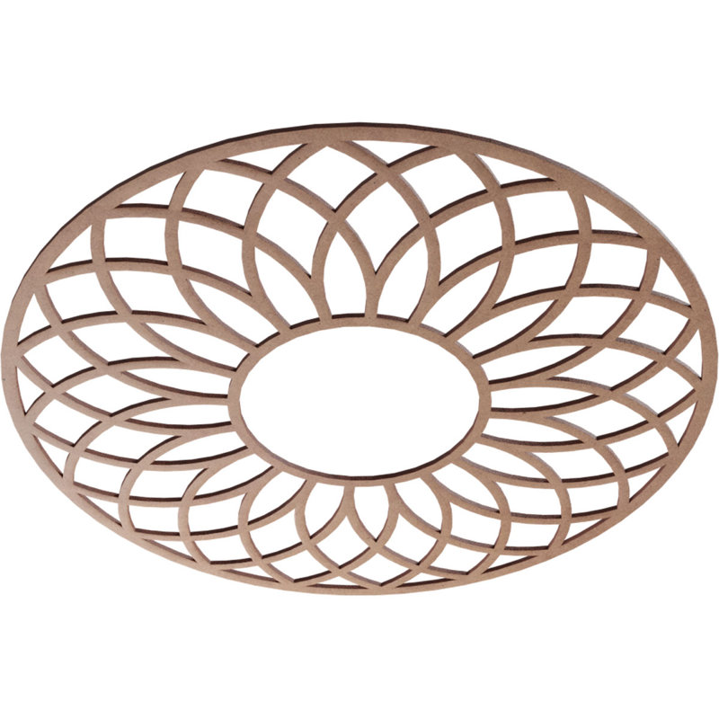 Médaillon de plafond en bois ajouré Cannes, Bois (qualité peinture), H 30 po x l 30 po x P 0,38 po