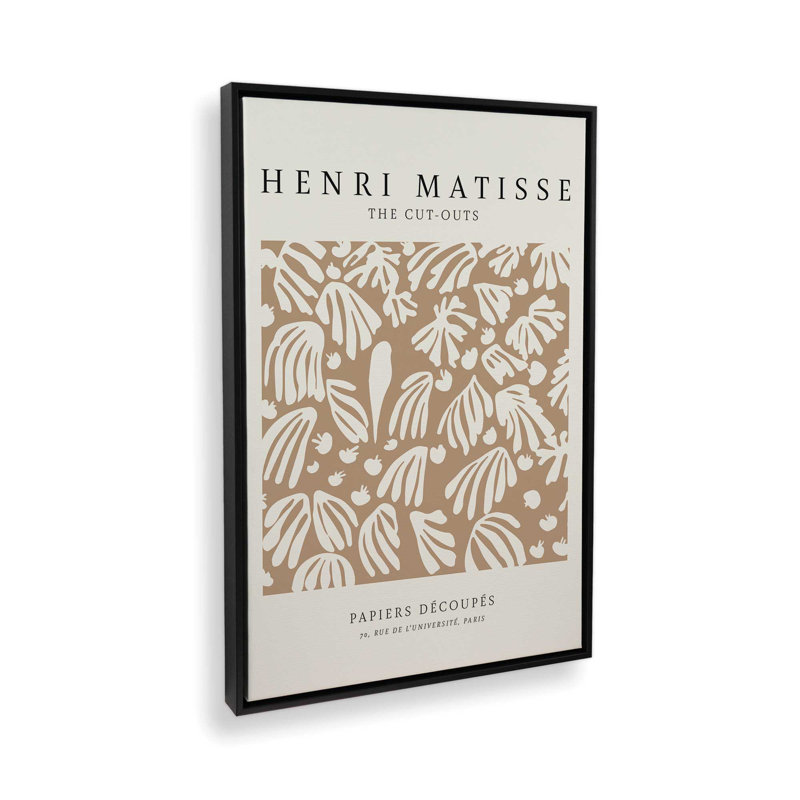 La perruche et la sirène de Matisse, Cadre flottant noir satiné, H 30,75 po x l 20,75 po x P 1,75 po