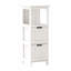 Armoire de rangement de salle de bain blanche avec 2 tiroirs et 1 tablette - Organisez votre espace de rangement efficacement