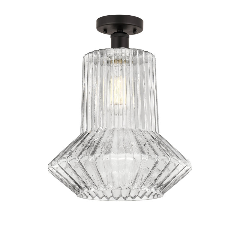 Perri Glass Semi Flush Mount, Oil Rubbed Bronze