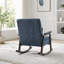 Fauteuil à bascule moderne avec structure en bois massif, fauteuil de salon rembourré, fauteuil de lecture-1563882753