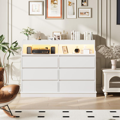 Wooden 8-Drawer Dresser – Large Bedroom Chest with Deep Storage, Wide Top for Living Room, Hallway, or Kids Room