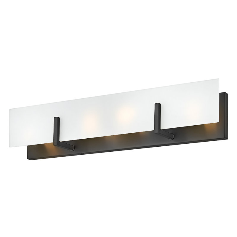 Meuble-lavabo moyen à quatre lumières Halbert, Noir