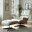 Leather Swivel Accent Chair With Ottoman-1160804672