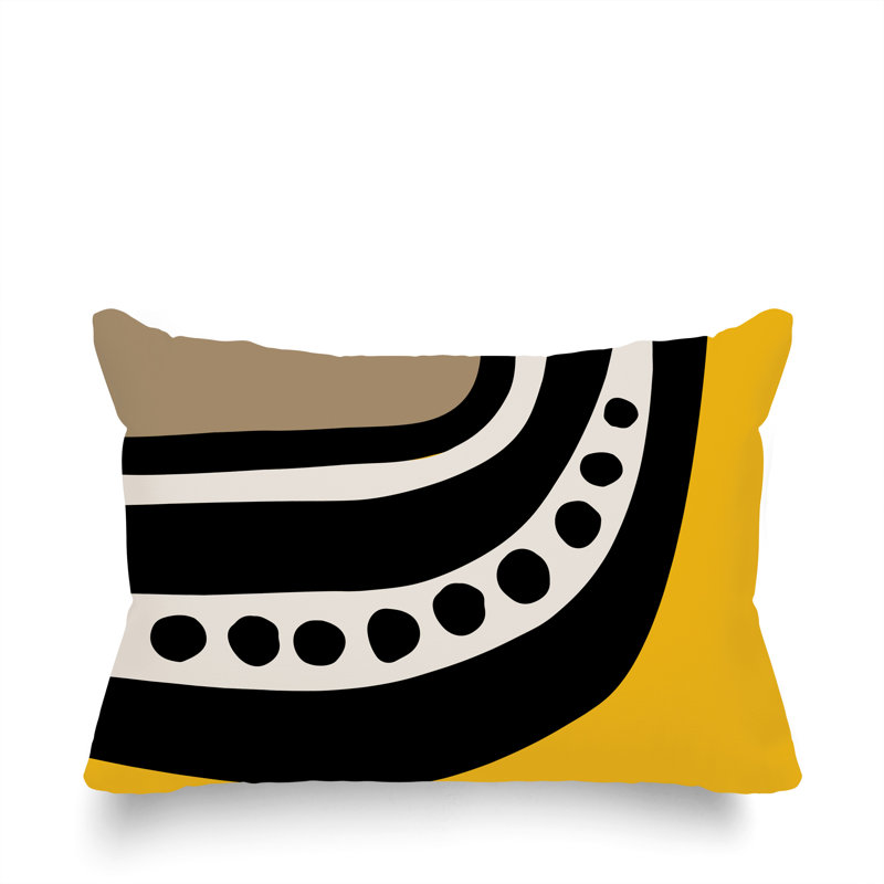 Coussin lombaire réversible intérieur / extérieur Sofi Minimalist, H 14 po x l 20 po, Jaune