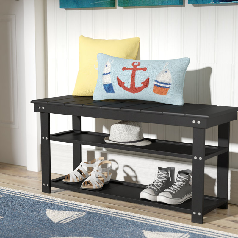 Banc de rangement pour chaussures Carrold, Noir