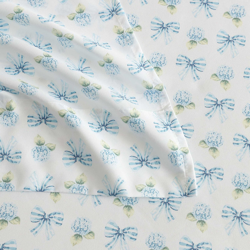 Ensemble de draps Martha Stewart, Ensemble de draps pour taille de lit simple avec d, Bleu