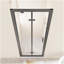Porte de douche à cadre pivotant pliable à double battant 28 po x 72 po, verre trempé transparent de 1/4 po avec poignée en acier inoxydable, installation réversible, noir
