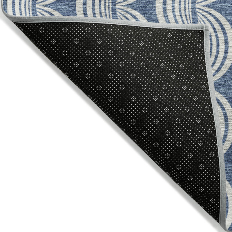 Tapis intérieur lavable bleu denim 3 pi x 5 pi Ogee