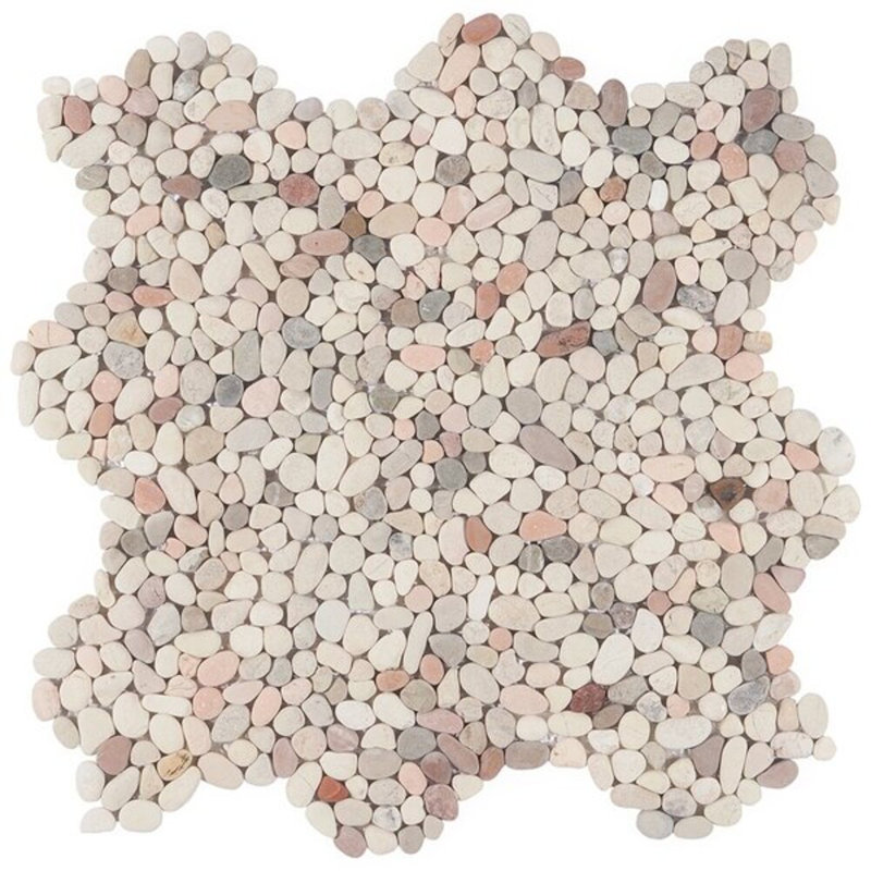 Nature Micro Lombok Pebble Mosaic Tile, Light Blend