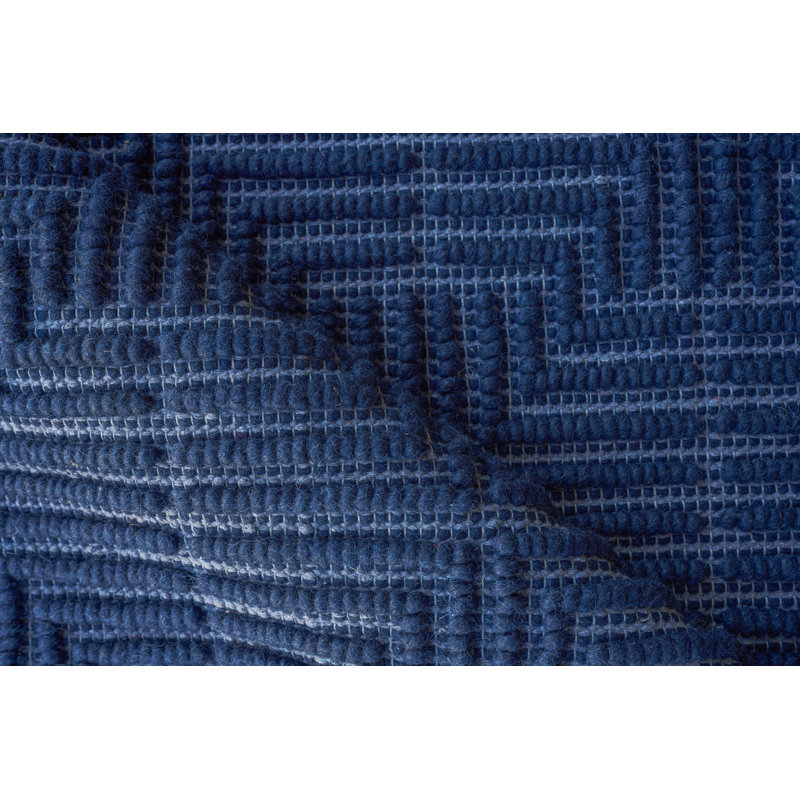 Manzoni Wool Geometric Area Rug, Navy, Rectangle 10' x 14'