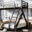 Lit simple superposé au-dessus de grand lit simple avec échelles, lit superposé en métal avec lattes de soutien améliorées, lit superposé à profil bas-130170149