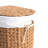 Abercromby Abercromby Resin Wicker Oval Wall Laundry Hamper, Brown with Lid and Removable Liner – Woven Flat-Back Clothes Basket for Bathroom, Bedroom, or Closet Laundry Storage