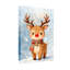 Mignon renne de Noël avec nez rouge et écharpe