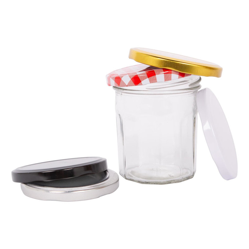 Argon Tableware  Glass Preserving Jars, Black, 250ml