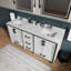 Meuble-lavabo double avec comptoir en quartz blanc