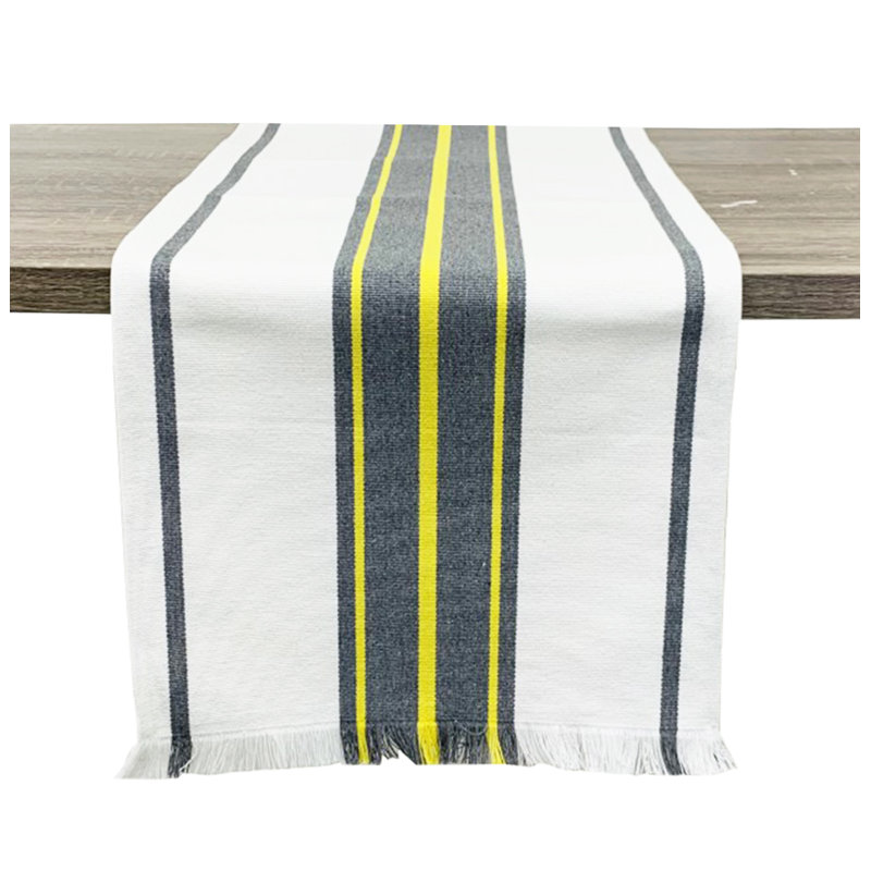 Chemin de table rayé, L 87 po x l 14 po