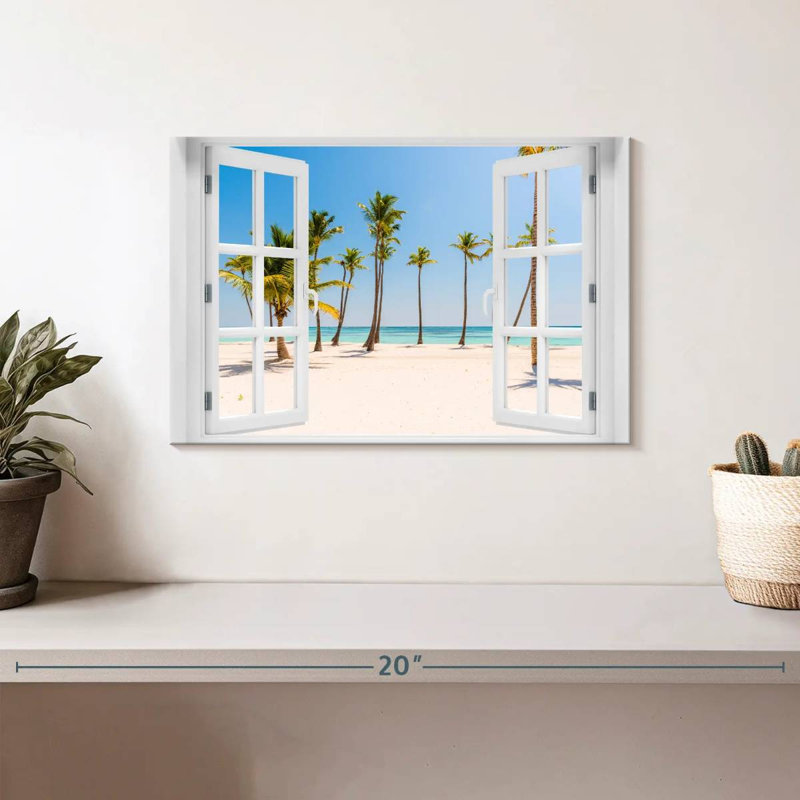 «Window to White Beach», reproduction sur toile tendue, H 8 po x l 12 po x P 1 po