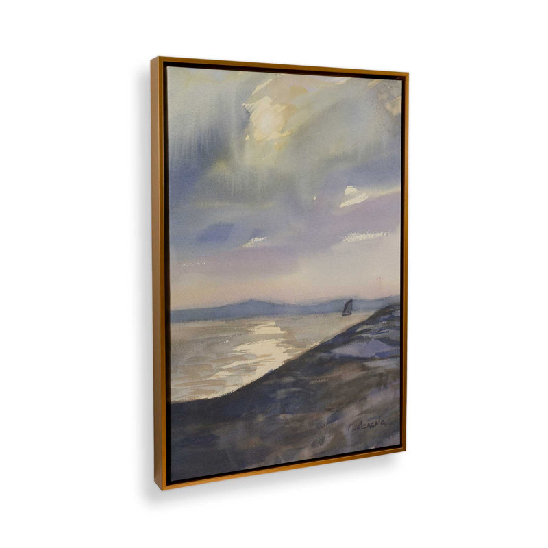 «Evening Sail» par Stephen Calcasola, reproduction d'art sur toile, H 36 po x l 24 po, Doré
