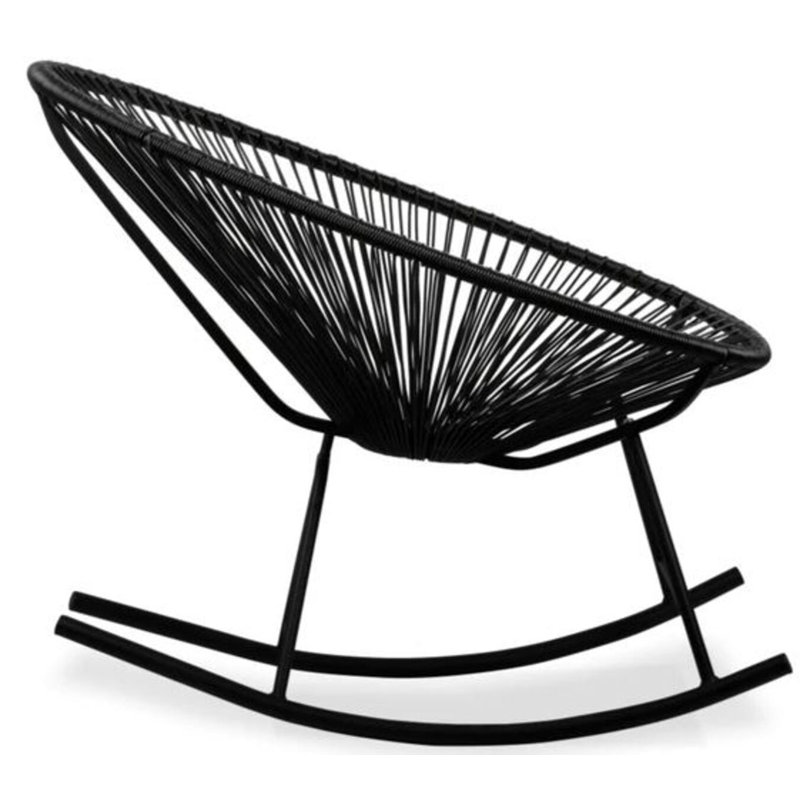 Chaise berçante câblée Bahia, Noir, noir, noir, noir