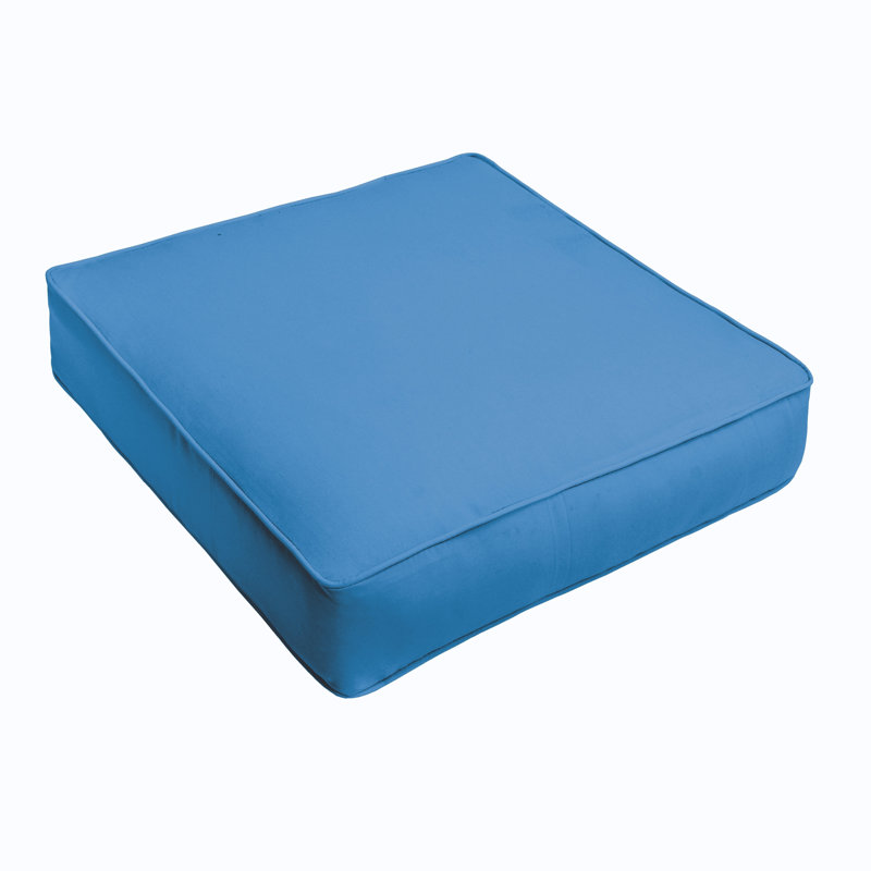 Indoor/Outdoor Seat Cushion, 25" W x 23" D, Poly Solid - Blue