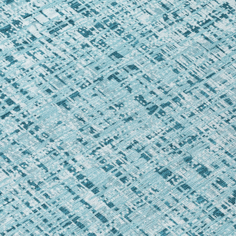 Machine Washable Indoor/Outdoor Chantille ACN2735 Modern Rug, Aqua, 8' Round