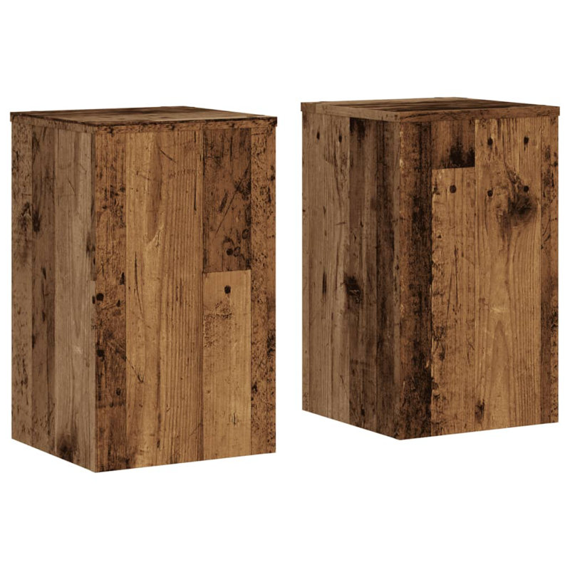 1 Tier Plant Stand Set of 2, Reclaimed Wood