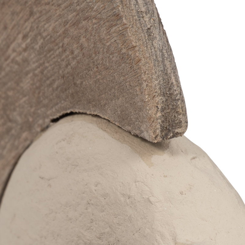 Figurine décorative cheval - sculpture moderne en poterie et bois de manguier fabriquée avec Ecomix et décor en bois naturel pour une table élégante ou une étagère