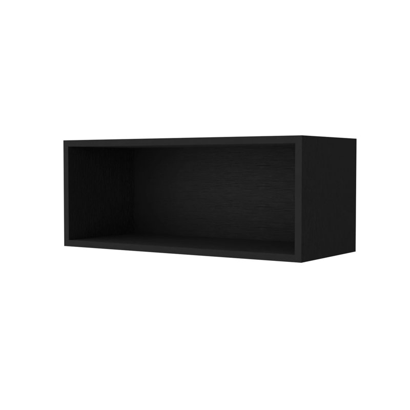 Wenge Rock Wall Cabinet With Open Storage, Wenge
