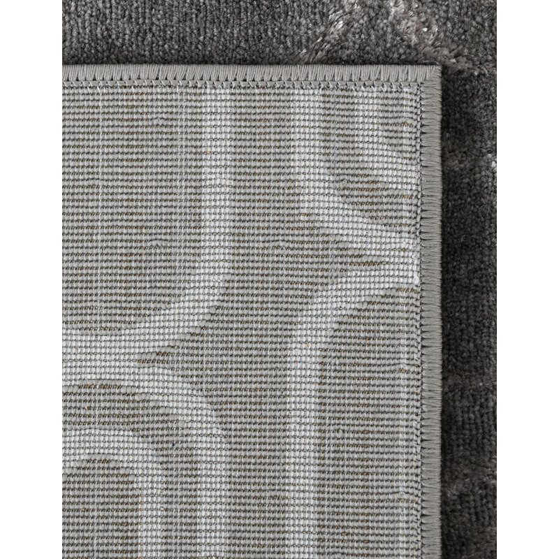 Tapis gris et argent Latitude Run® Colonne Nikica, Rectangle 6 pi 1 po x 9 pi