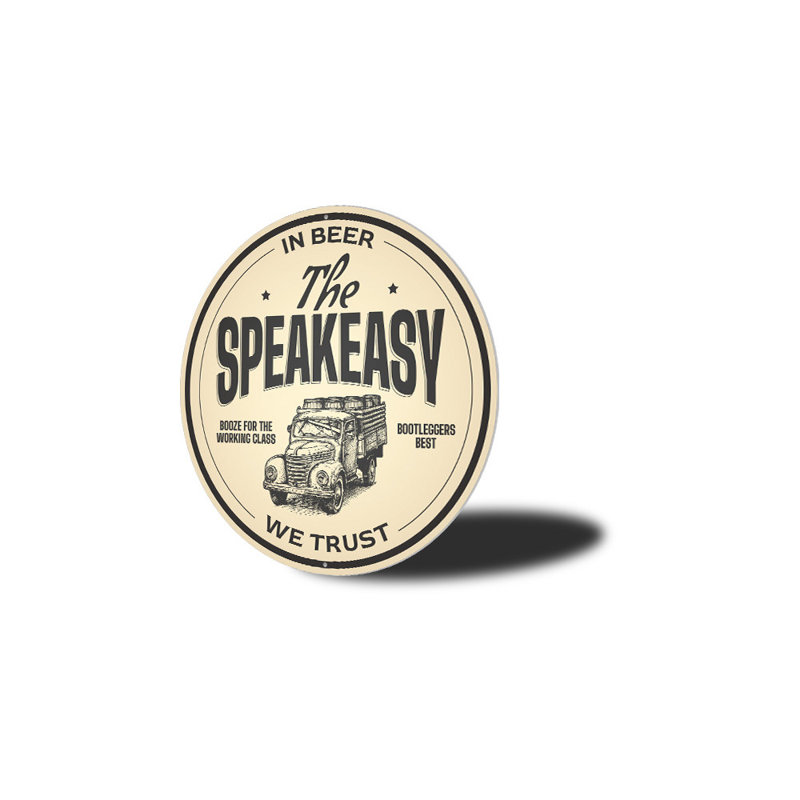 Plaque en aluminium «In Beer We Trust Bar», H 12 po x l 12 po x P 0,04 po