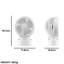 Daewoo 4 Portable Rechargeable Desk Fan Tiltable 3 Speed White