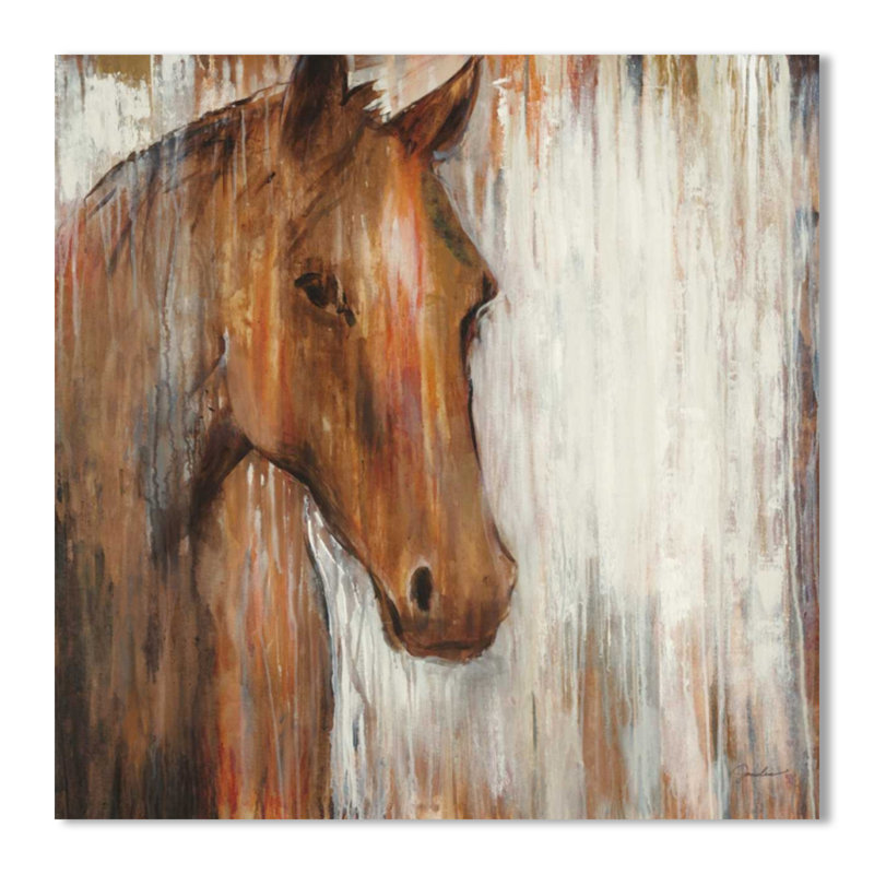 Poney peint, estampe numérique sur toile tendue avec châssis