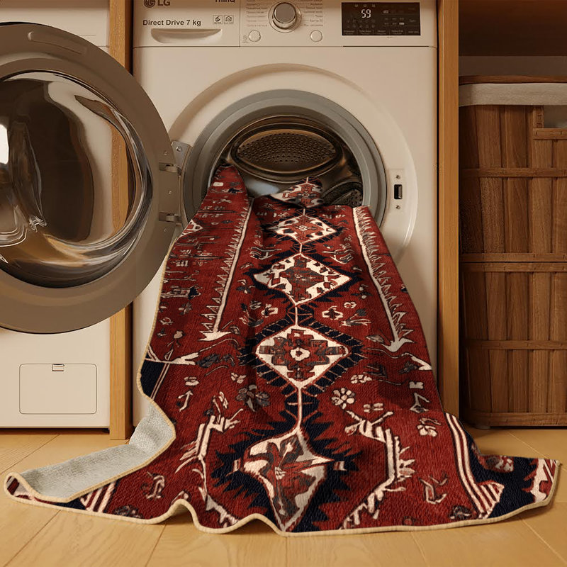 Tapis brun lavable à la machine, Rectangle 4pi x 6 pi