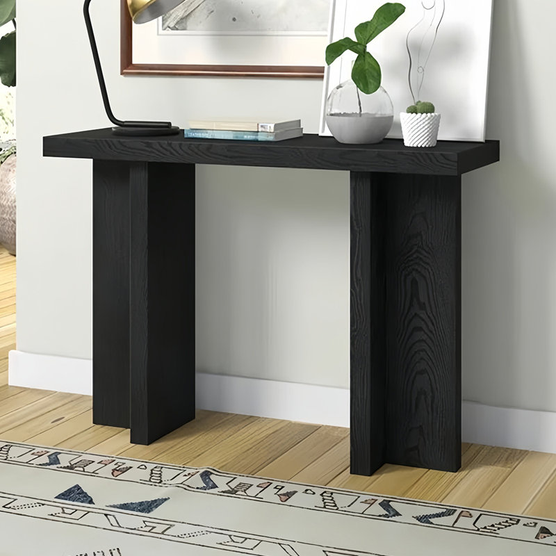 Console américaine de style américain, Noir, H 29,5 po x l 55,1 po x P 13,8 po