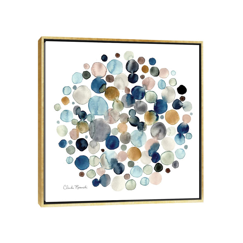 « Molecular » par Claudia Bianchi, reproduction d’art, Pas de tapis, H 18 po x l 18 po x 1,5 po, Toile encadrée d'or