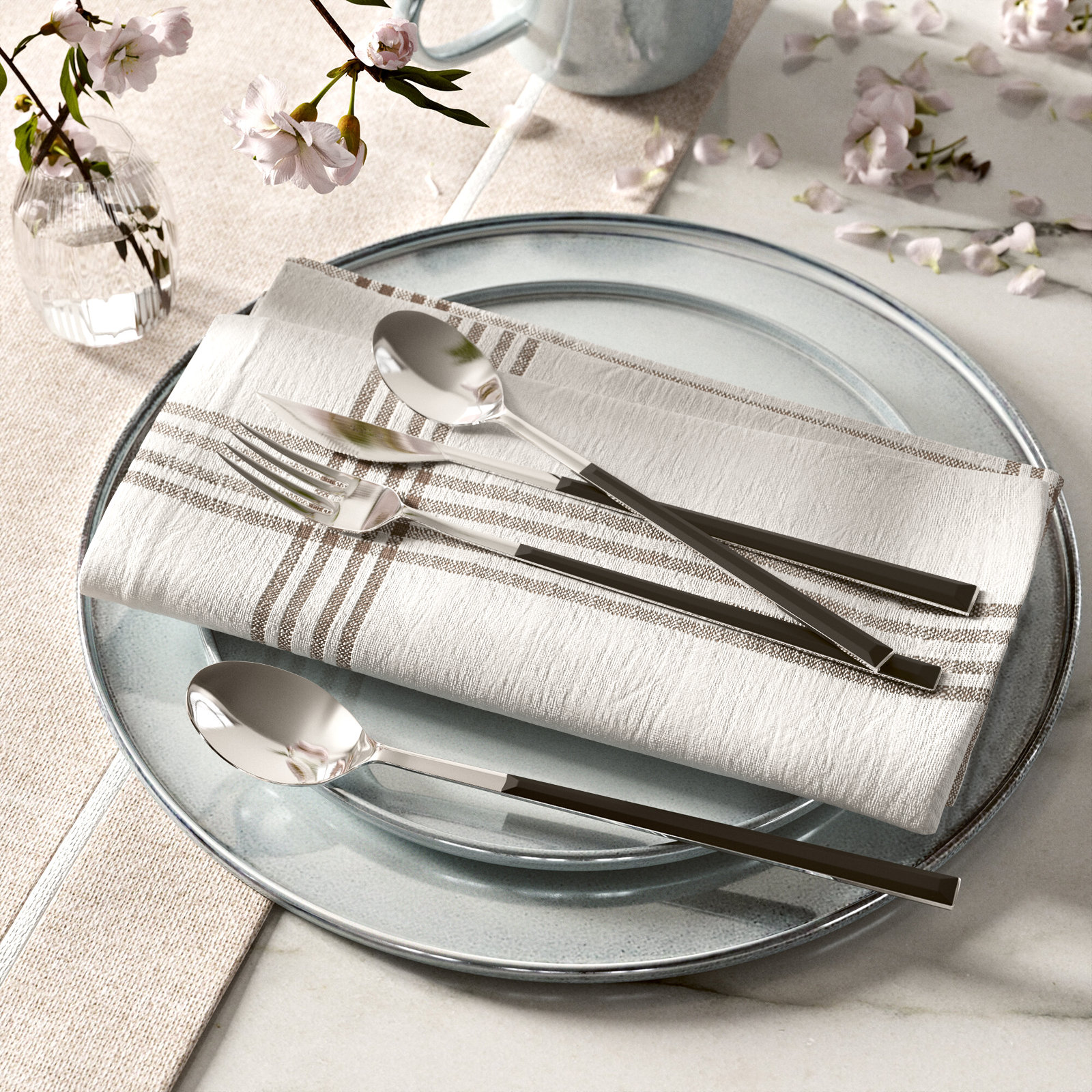 Panna Cotton Napkin, Pewter