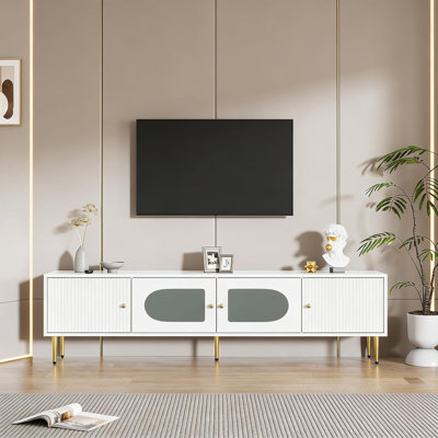Unfinished TV Stand for TVs up to 70" with Fireplace Included