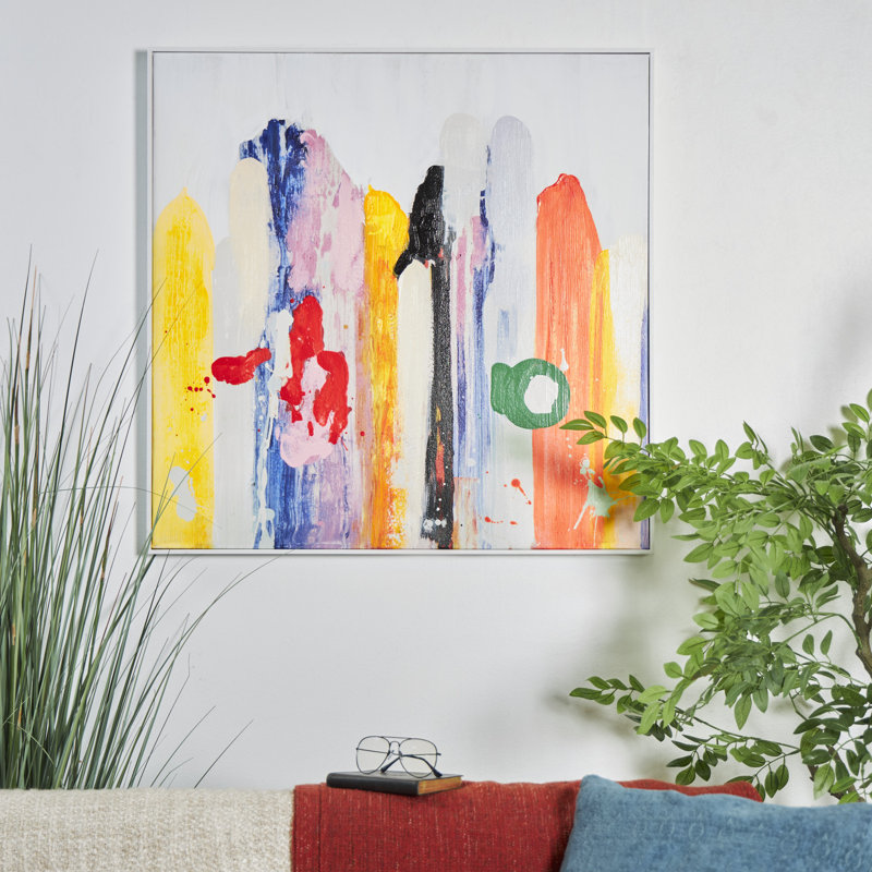 Stroke Abstract, peinture sur toile encadrée
