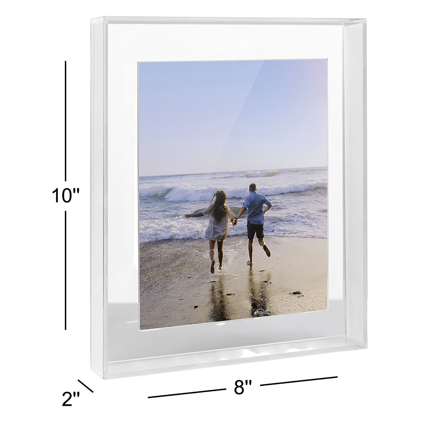 Magnetic Float Picture Frame, Frost, 8" x 10"