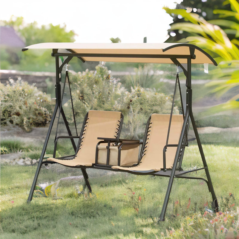 2 Person Porch Swing With Pivot Table 