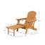 Chaise Adirondack d'extérieur pliante en bois avec repose-pieds rétractable