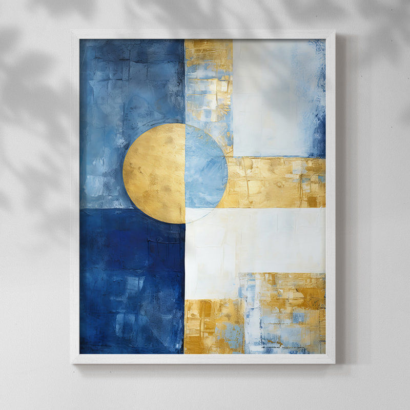 ABSTRACT Series DIXIX - Impression encadrée de qualité supérieure - Prêt à accrocher - Aucun clou requis, Blanc / Blanc