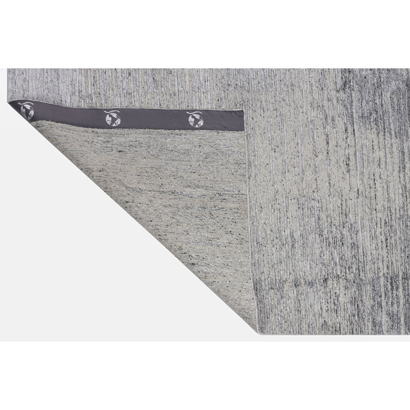 Wool Abstract Area Rug in Gray, Rectangle 9' x 12'