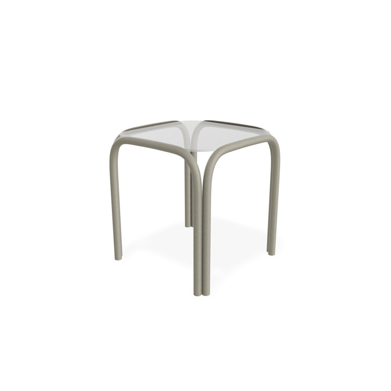 17" Obscure Acrylic Outdoor End Table, Grey/Storm