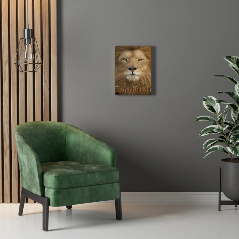 Lion de Juda - reproduction sur toile tendue, H 16 po x l 12 po