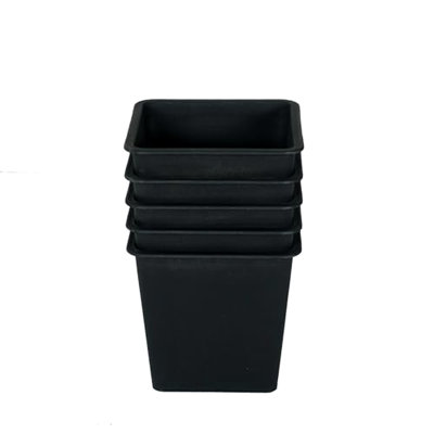 9" Square Garden Plastic Container Basin - Nursery Pots With Drainage  5 . And Functional, Enhances Plant Health Vessel Urn To Cracking Fading, For Outdoor Planting